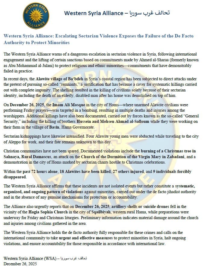 Escalating Sectarian Violence Exposes Failure to Protect Minorities in Syria